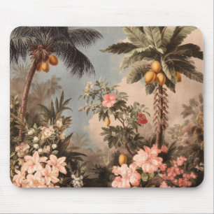 Tapis De Souris Paradis tropical vintage avec palmiers