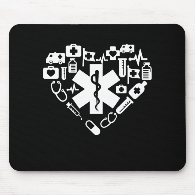Tapis De Souris Paramedic Heart Paramedic Caduceus Doctor EMS EMT (Devant)