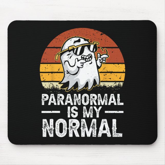 Tapis De Souris Paranormal Est Mon Fantôme Retro Normal Chasse Hal (Devant)