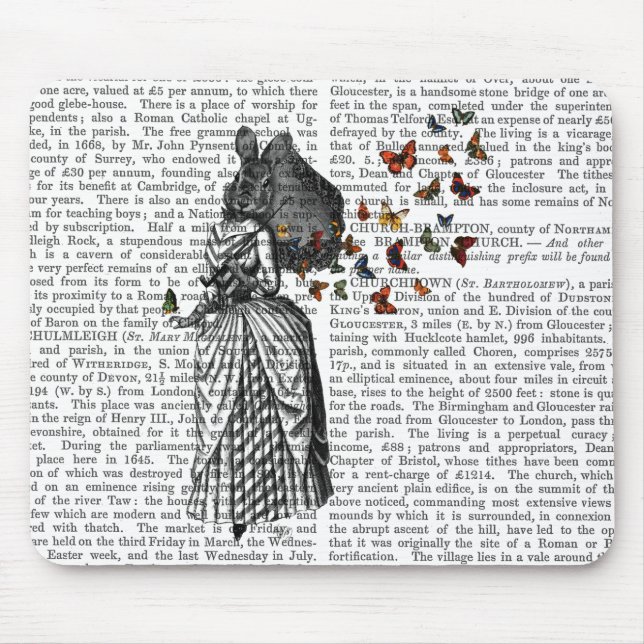 Tapis De Souris Parasol lapin et papillon 2 (Devant)