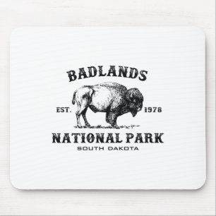 Tapis De Souris Parc national de Badlands Dakota du Sud Bison d'Am