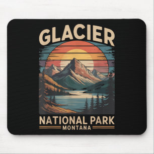 Tapis De Souris Parc national de Glacier Ours Vintage Montana Rand