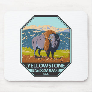 Tapis De Souris Parc national de Yellowstone Bison nord-américain