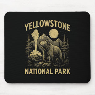 Tapis De Souris Parc national de Yellowstone ours vintage camping