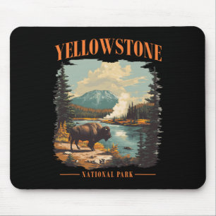 Tapis De Souris Parc national de Yellowstone Randonnée Camping Vin