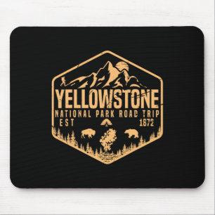 Tapis De Souris Parc national de Yellowstone Souvenir Famille Road