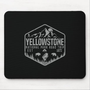 Tapis De Souris Parc national de Yellowstone Souvenir Randonnée Fa