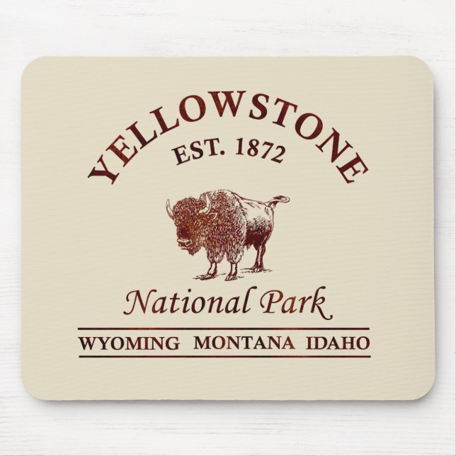 Tapis De Souris Parc national de Yellowstone vintage (Devant)
