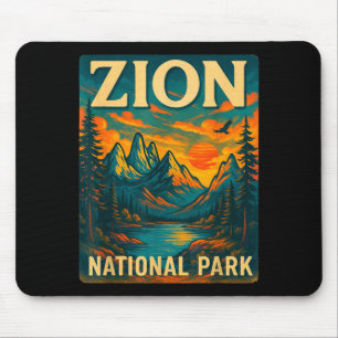 Tapis De Souris Parc national de Zion voyage vintage extérieur