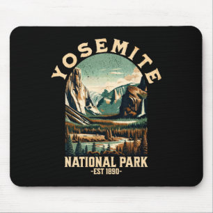 Tapis De Souris Parc national rétro Yosemite États-Unis Randonnée 