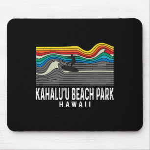 Tapis De Souris Parc rétro de Kahalu'u Beach Hawaii Surfeur Planch