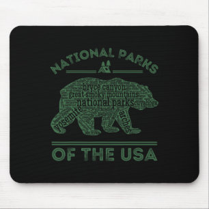 Tapis De Souris Parcs Nationaux Ours Randonnée Voyage Camping Plei