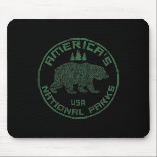 Tapis De Souris Parcs Nationaux Ours Randonnée Voyage Camping Plei