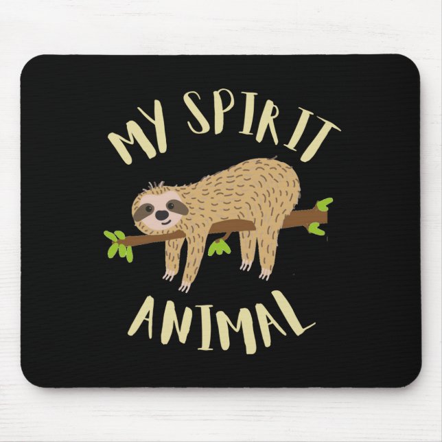 Tapis De Souris paresseux mon animal spirituel (Devant)