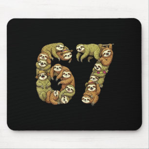 Tapis De Souris Paresseux Tribal Drôle 6 7 Mème Six Sept Amour