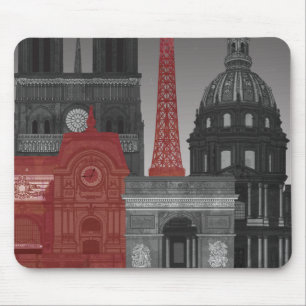 Tapis De Souris Paris Elevages par nuit - Rouge