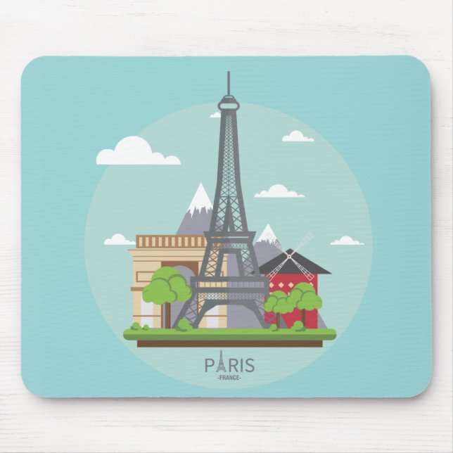 Tapis de souris Paris France Monuments Tour Eiffel (Devant)
