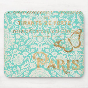 Tapis De Souris Paris Gold Design vintage Avec Papillon