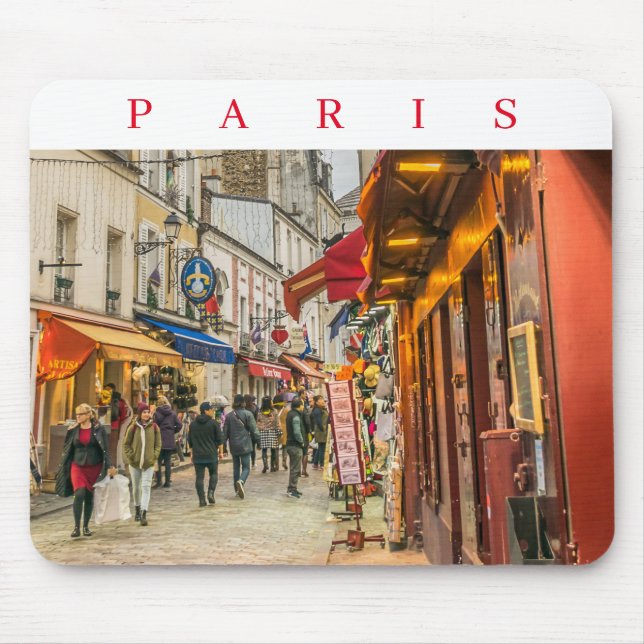 Tapis De Souris Paris Montmartre vue rue mousepad (Devant)