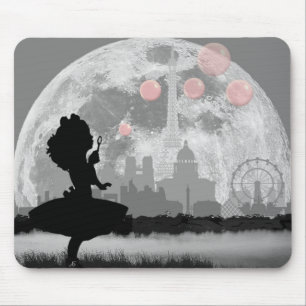 Tapis de souris PARIS Petite Fille Faisant des Bul
