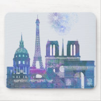 Paris Skyline - Aquarelle bleu