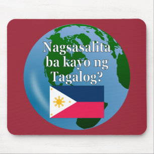 Tapis De Souris Parlez-vous le tagalog ? en tagalog. Drapeau et gl