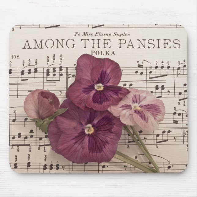 Tapis De Souris Parmi Les Pansies (Devant)
