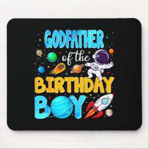 Tapis De Souris Parrain du garçon d'anniversaire astronaute spatia