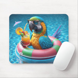 Tapis De Souris Parrot Dans Une Piscine