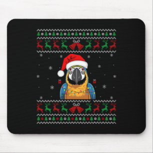 Tapis De Souris Parrot de Noël Douille moche Santa Hat Lights Bir