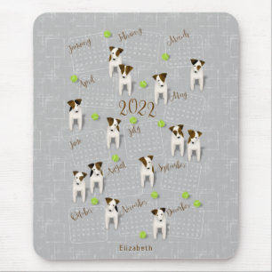 Tapis De Souris Parson Jack Russell Terriers gris calendrier 2022