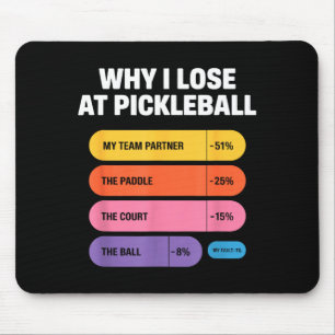 Tapis De Souris Partenaire d'équipe faute pickleball palette humou