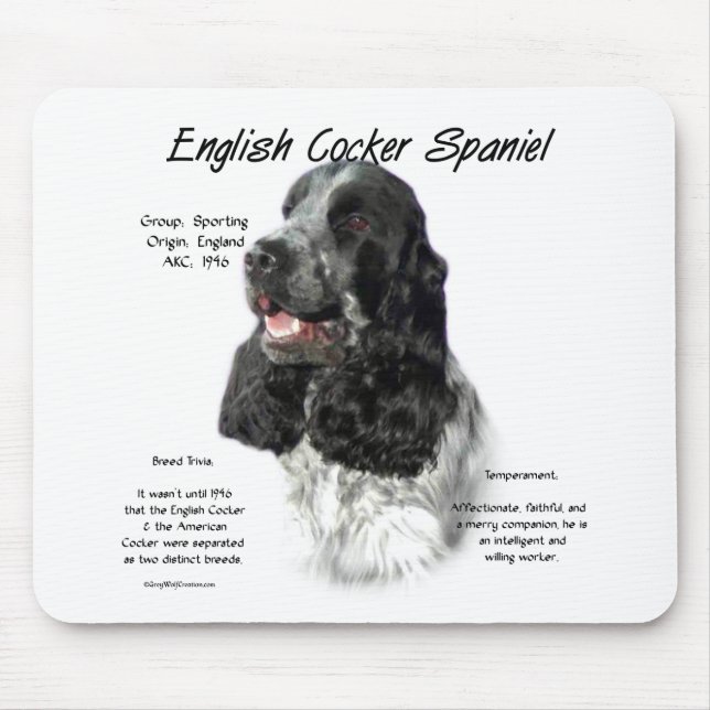 Tapis De Souris Parti Anglais Cocker Histoire Espagnole (Devant)