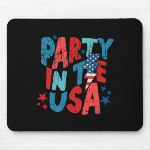 Tapis De Souris Parti Rose Aux Etats-Unis 4 juillet Chemise Maman