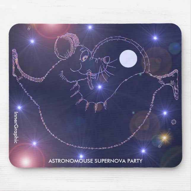 Tapis De Souris Partie de supernova d'Astronomouse (Devant)