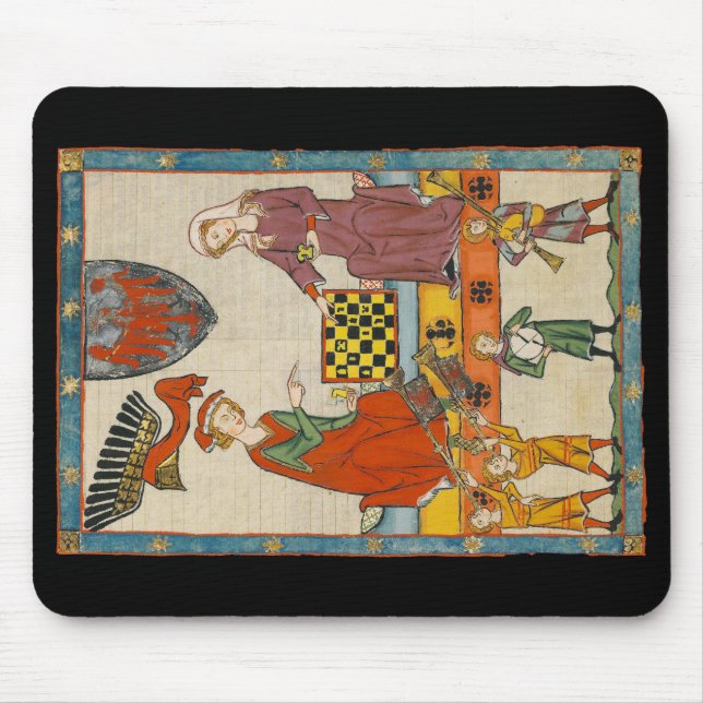Tapis De Souris Partie d'échecs Codex Manesse XIVème siècle (Devant)