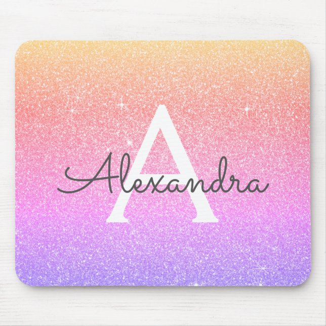 Tapis De Souris Parties scintillant à étincelle rose pourpre Nom d (Devant)