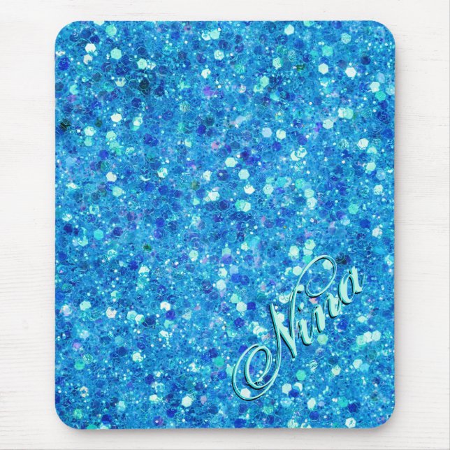 Tapis De Souris Parties scintillant bleue Mousepad (Devant)