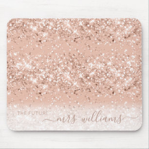 Tapis De Souris Parties scintillant Blush Rose Rose Gold Future Mm