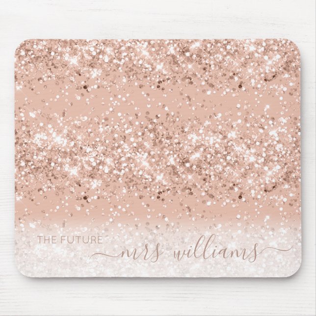 Tapis De Souris Parties scintillant Blush Rose Rose Gold Future Mm (Devant)