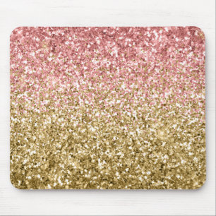 Tapis De Souris Parties scintillant brillante rose or