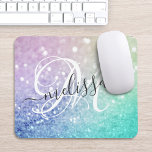Tapis De Souris Parties scintillant colorée Joli Bokeh Monogrammé<br><div class="desc">Personnalisez facilement cet élégant motif de parties scintillant bokeh coloré avec votre nom et/ou monogramme personnalisés.</div>