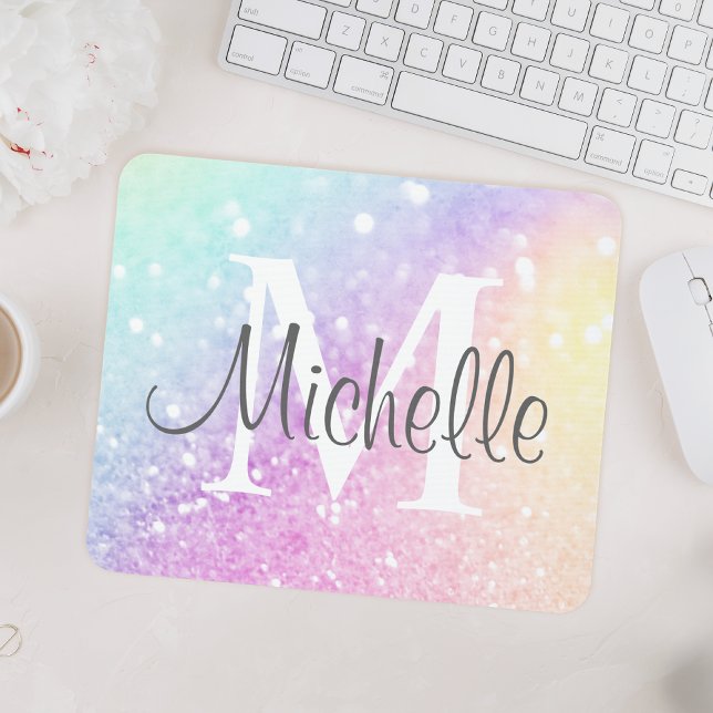 Tapis De Souris Parties scintillant colorée personnalisée Iridesce (Créateur téléchargé)