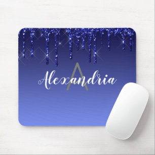 Tapis De Souris Parties scintillant de séchage bleu personnalisée