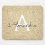 Tapis De Souris Parties scintillant d'étincelle en or de luxe Mono<br><div class="desc">Parties scintillant d'étincelle Or de luxe Monogramme Nom Monogram Mousepad. Ce Mousepad peut être customisé pour inclure votre prénom.</div>