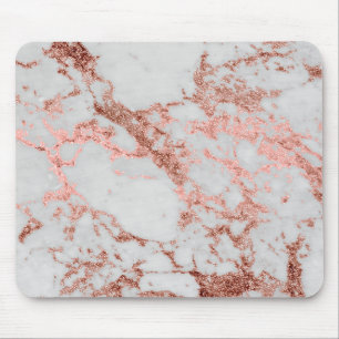 Tapis De Souris Parties scintillant d'or Rose en marbre moderne