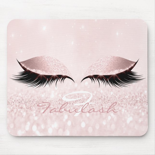 Tapis De Souris Parties scintillant Girly Monogramme Nom Beauté La (Devant)