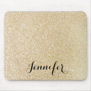 Tapis De Souris Parties scintillant Gold Faux Nom de script person