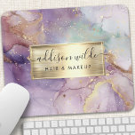 Tapis De Souris Parties scintillant Lilac Aquarelle Faux Gold Foil<br><div class="desc">Parties scintillant Lilac Aquarelle Faux Gold Foil Pad. Cette conception comprend une police de style script de signature classique et un bel arrière - plan moderne lilas scintillant. Parfait pour un salon de beauté,  coiffeur,  maquilleur ou cosmétologue.</div>