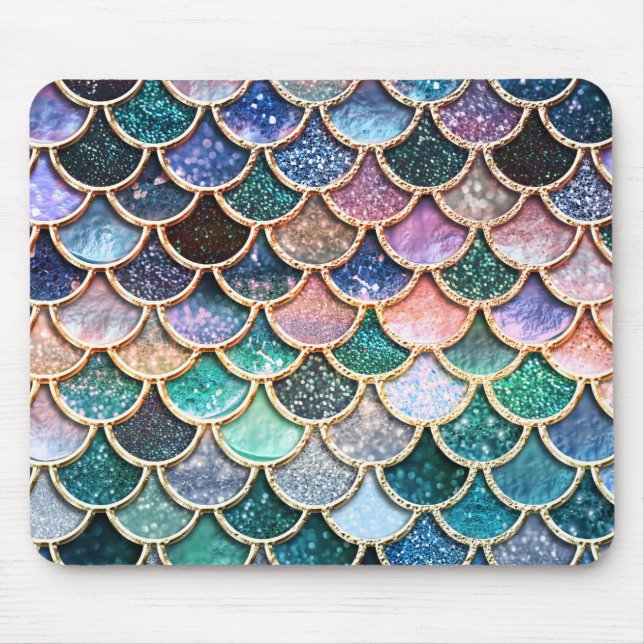 Tapis De Souris Parties scintillant multicolore de luxe Mermaid (Devant)